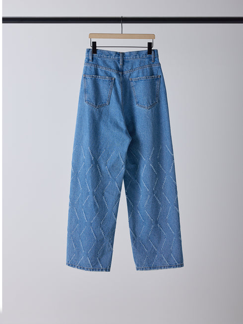 【 予約:2月上旬 】LASER CUT WIDE DENIM /Y261-31001